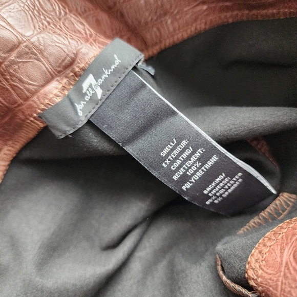 7 FOR ALL MANKIND faux Croc Liquid leggings Mob Wife Aesthetic Brown S - Picture 3 of 4